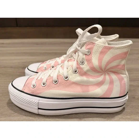 Converse Chuck Taylor Lift Platform Hi Sneakers Pink Candy Canvas Women A10008C - Picture 2 of 8